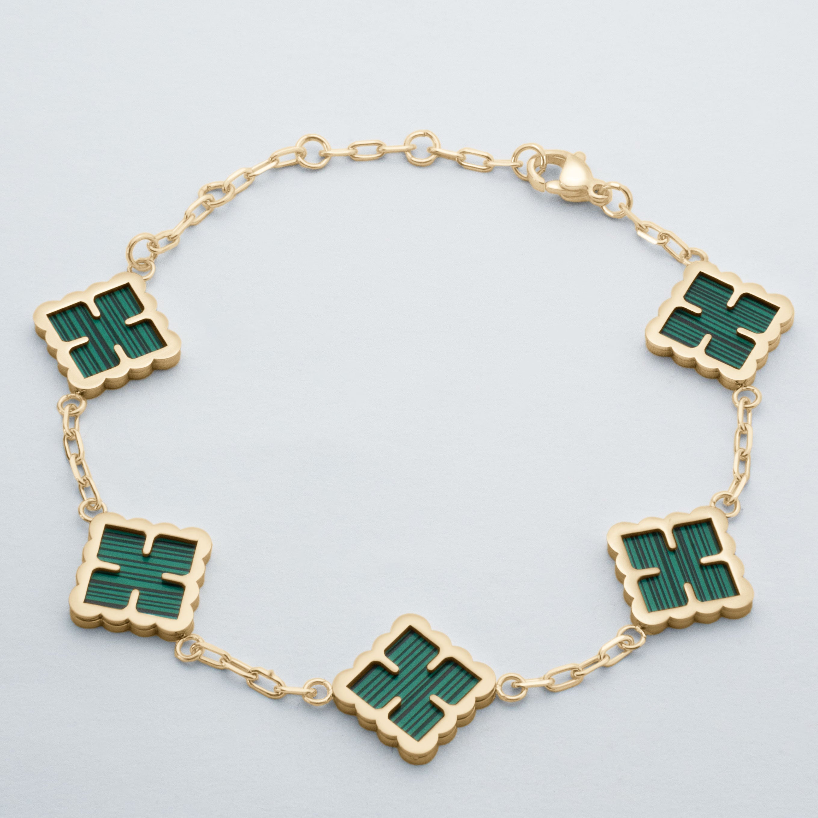 Clover Bracelet Grün (Gold)